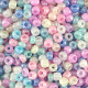Glass seed beads 8/0 (3mm) Multicolour shiny pastel